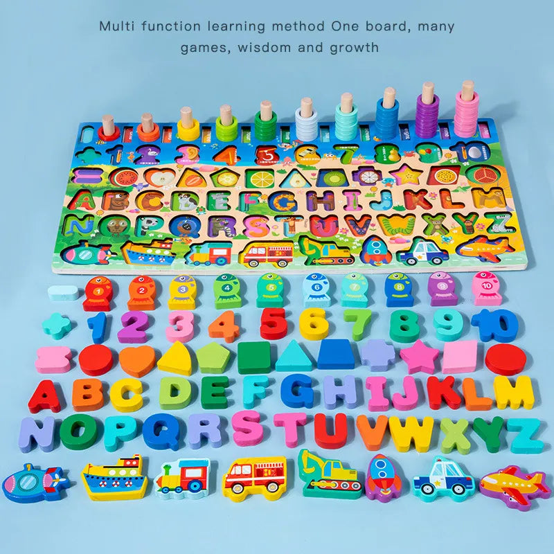 Kit Montessori de madera con más de 100 piezas